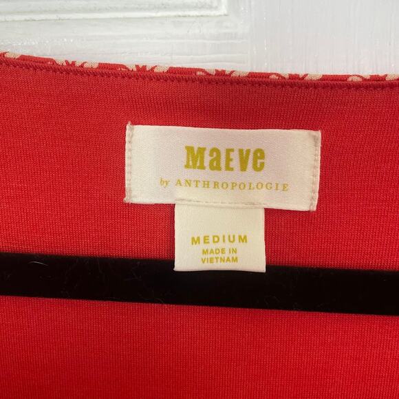 Anthropologie Maeve Brianne Midi Dress - Tangerine Daisy Print - Picture 3 of 5